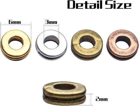 Rondelle Spacer Beads, 200pcs 6mm Flat Round Spacer Beads Metal Rondelle Spacer Beads Craft Supplies for DIY Jewelry Making, Antique Golden, Antique Silver, Antique Bronze, Copper in Kuwait