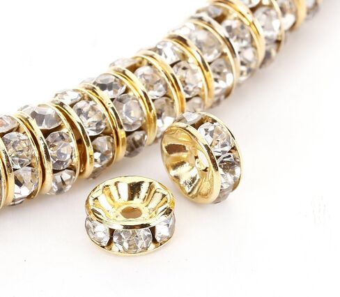 BRCbeads 8mm Gold Plated Crystal Rondelle Spacer Beads 100pcs per Bag for jewelery Making(#M01 Multicolor) in Saudi Arabia