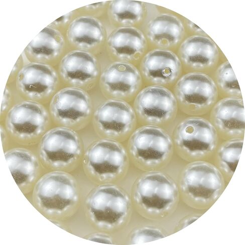 400pcs 10 مم خرز لؤلؤة بيضاء جولة جولة بيرل مع حبات لؤلؤة فضفاضة من أجل المجوهر in Kuwait