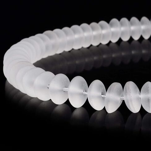 RUBYCA Natural AAA Grade Quartz Crystal Clear Rondelle Faceted Beads Jewelry Making (1 Strand, 8mm) in Saudi Arabia