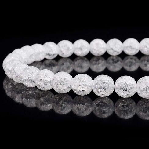 RUBYCA Natural AAA Grade Quartz Crystal Clear Rondelle Faceted Beads Jewelry Making (1 Strand, 8mm) in Saudi Arabia