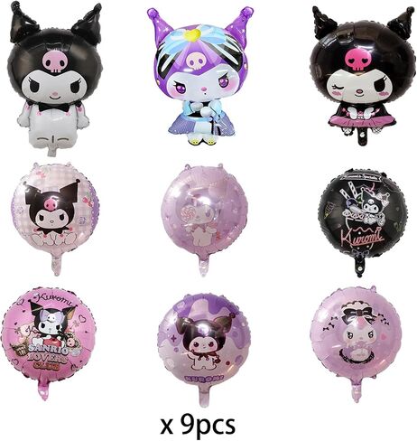 9PCS Cute Anime Birthday Decorations, Anime Themed Party Supplies Including Aluminum Film Balloons, Anime Themed Party Decorations in Saudi Arabia