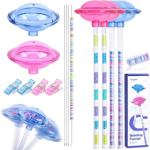 Caydo 4 Pack Bead Bead Faulnel مع مقياس متدرج وغطاء ، مجموعة أدوات Clay Beads ، قمع الديكور لخرز الطين ، مستلزمات الدفاع عن سوار الصلصال ، أدوات الديكور مع إبر الديكور in Kuwait