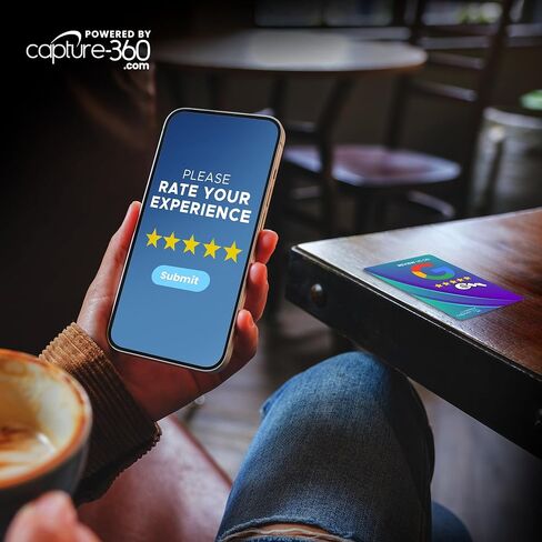 Google Review NFC & QR Tap Card by Capture 360, NFC Instant Review card, All Phones Compatible, Friendly Dashboard, Live Analytics, Reusable Card, Boost Business Feedback (Blue, 2-Pack Google Cards) in Kuwait