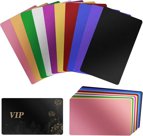 200 Pcs Metal Business Card Blanks, Colorful Laser Engraving Blanks for CNC Engraver, 3.38 x 2.12 Inches, 0.01 Inch Thick – Ideal for Custom Metal Business Cards in Saudi Arabia