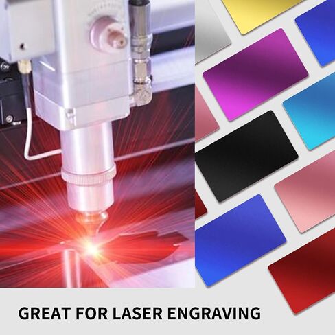 200 Pcs Metal Business Card Blanks, Colorful Laser Engraving Blanks for CNC Engraver, 3.38 x 2.12 Inches, 0.01 Inch Thick – Ideal for Custom Metal Business Cards in Saudi Arabia