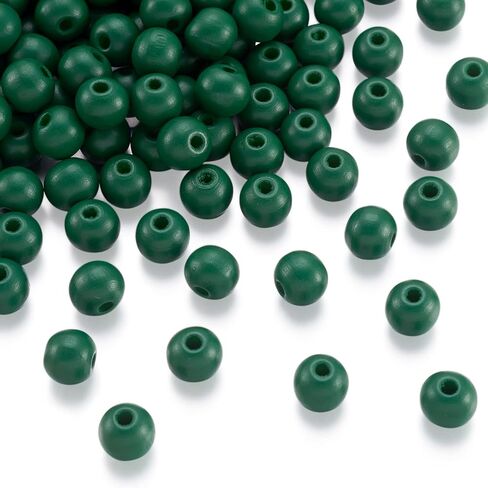 Craftdady 200Pcs Round Wood Beads 10mm Green Wooden Ball Spacer Beads for Home Decoration Jewelry Making in Saudi Arabia