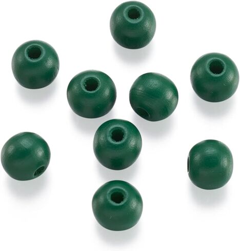 Craftdady 200Pcs Round Wood Beads 10mm Green Wooden Ball Spacer Beads for Home Decoration Jewelry Making in Saudi Arabia