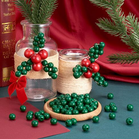 Craftdady 200Pcs Round Wood Beads 10mm Green Wooden Ball Spacer Beads for Home Decoration Jewelry Making in Saudi Arabia