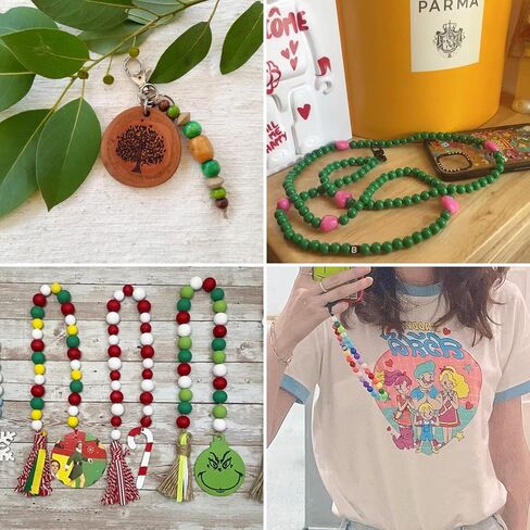 Craftdady 200Pcs Round Wood Beads 10mm Green Wooden Ball Spacer Beads for Home Decoration Jewelry Making in Saudi Arabia