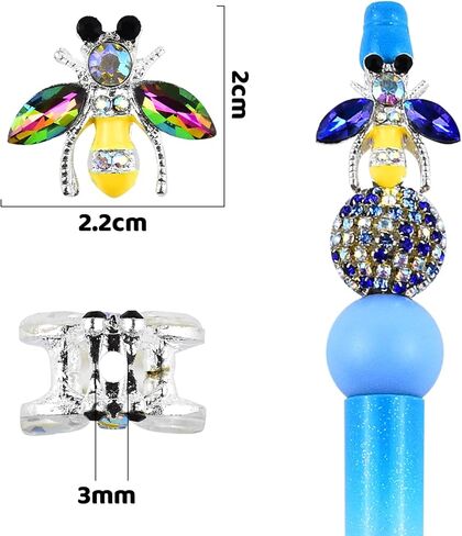 6Pcs Tulip Rhinestone Alloy Beads for Pens Colorful 3D Tulip Focal Spacer Beads for DIY Craft Beadable Pens Jewelry Bracelet Necklace Earrings Keychain Making in Kuwait