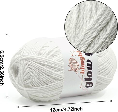 Glow in The Dark Yarn, Light DK #3 Yarn - 100 G/3.5 Oz, for Beginner's Yarns for Crochet and Knitting (Blue) in Kuwait