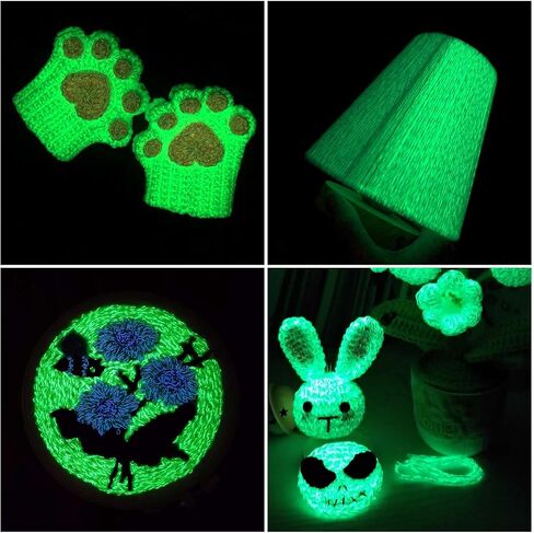 Glow in The Dark Yarn, Light DK #3 Yarn - 100 G/3.5 Oz, for Beginner's Yarns for Crochet and Knitting (Blue) in Kuwait