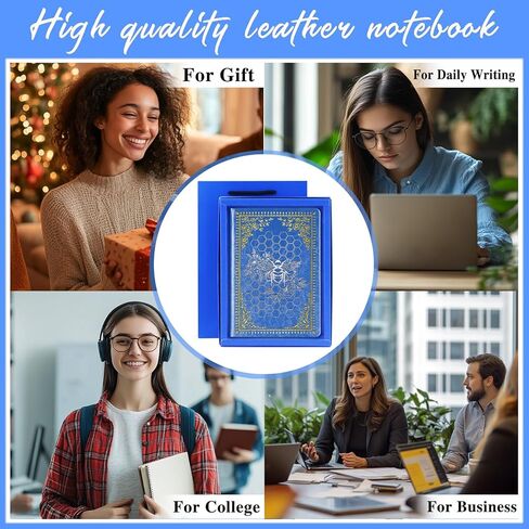 Bee Gifts Bee Faux Leather Vintage Journal Notebook Honey Bee Gifts,Hardcover Notebook for Women Men,Bee Lover Gifts,200 Pages 100 Gsm Journal Notebook with Pen,1 Pack Black A5 (Bee Black) in Kuwait