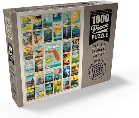 MyPuzzle Florida: Print Multi -Imagage Print ، Pintage Poster - Premium 1000 Piece Jigsaw Puzzle للبالغين in Kuwait