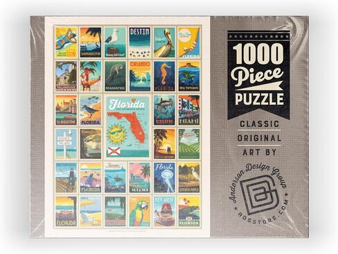 MyPuzzle Florida: Print Multi -Imagage Print ، Pintage Poster - Premium 1000 Piece Jigsaw Puzzle للبالغين in Kuwait