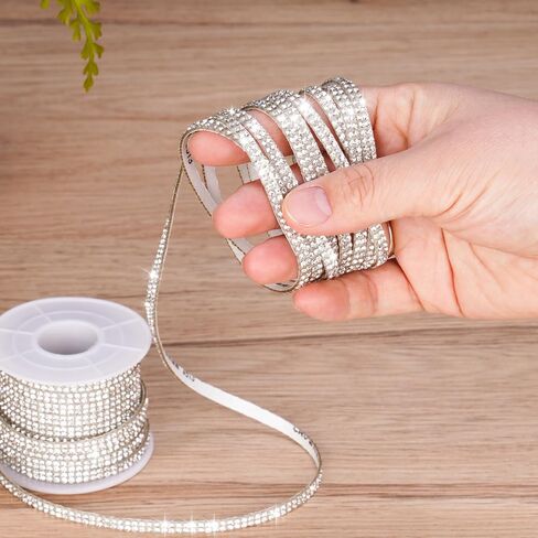 NiArt 10-Yard Self Adhesive Crystal Rhinestone Ribbon, Durable Sparkling Glass Diamond Decoration Ribbon for Car Interior, Tech Gadget & More, Easy to Apply Strong Adhesion for Long-Lasting Brilliance in Kuwait