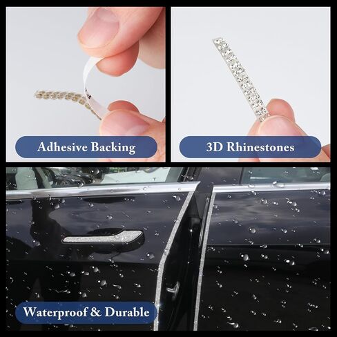 NiArt 10-Yard Self Adhesive Crystal Rhinestone Ribbon, Durable Sparkling Glass Diamond Decoration Ribbon for Car Interior, Tech Gadget & More, Easy to Apply Strong Adhesion for Long-Lasting Brilliance in Kuwait