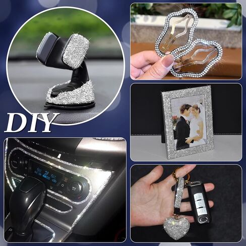 NiArt 10-Yard Self Adhesive Crystal Rhinestone Ribbon, Durable Sparkling Glass Diamond Decoration Ribbon for Car Interior, Tech Gadget & More, Easy to Apply Strong Adhesion for Long-Lasting Brilliance in Kuwait