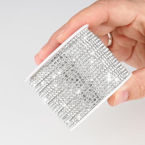 NiArt 10-Yard Self Adhesive Crystal Rhinestone Ribbon, Durable Sparkling Glass Diamond Decoration Ribbon for Car Interior, Tech Gadget & More, Easy to Apply Strong Adhesion for Long-Lasting Brilliance in Kuwait