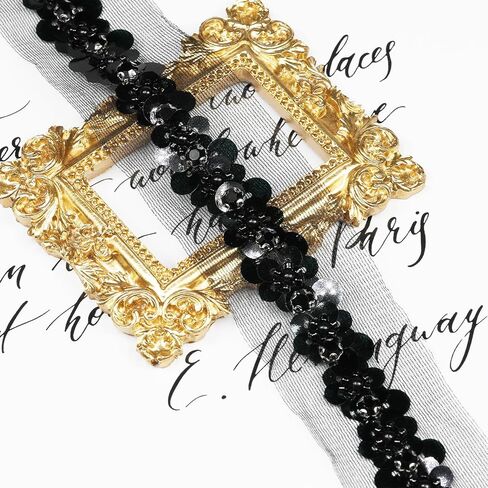 Length 3 Yards，Wide 20mm/0.79 inch Champagne Sequin Ribbon Trim,for Sewing DIY Crafts Costume Wedding Home Decorative (Champagne) in Saudi Arabia