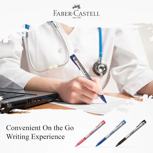 Faber-Castell Grip X Ergonomic Ballpoint Pen Pack of 3 (0.5mm - Black) Triangular Barrel, Fatigue Free Writing, Super Smooth in Saudi Arabia