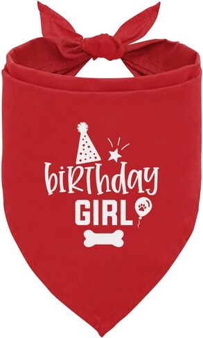 Dog Birthday Bandana, Dog Scarf, Dog Birthday Girl, Dog Bandana for Small Medium Large Dogs, Happy Birthday Dog Bandana, Wine Red Dog Bandana, Dog First Birthday (A24) in Kuwait