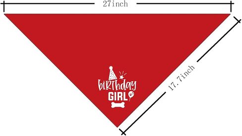 Dog Birthday Bandana, Dog Scarf, Dog Birthday Girl, Dog Bandana for Small Medium Large Dogs, Happy Birthday Dog Bandana, Wine Red Dog Bandana, Dog First Birthday (A24) in Kuwait