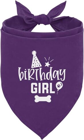 Dog Birthday Bandana, Dog Scarf, Dog Birthday Girl, Dog Bandana for Small Medium Large Dogs, Happy Birthday Dog Bandana, Wine Red Dog Bandana, Dog First Birthday (A24) in Kuwait