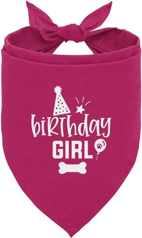 Dog Birthday Bandana, Dog Scarf, Dog Birthday Girl, Dog Bandana for Small Medium Large Dogs, Happy Birthday Dog Bandana, Wine Red Dog Bandana, Dog First Birthday (A24) in Kuwait