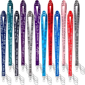 36 Pcs Lanyard Bulk for ID Badge Employee Appreciation Gifts Team Inspirational Quote Keychain for Custodian Teacher (Solid Color)