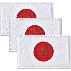 ZXvZYT 3 Pack Japan Flag Embroidered Patches Japanese Flags Military Emblem Patch for Clothes Hat Backpacks Decorations