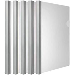 Clear Report Covers with Solid Color 14mm Sliding Bar (18C, 100-sheet Capacity), Transparent Resume Presentation File Folders Organizer Binder, for Letter/A4 Size Paper, 20 Pcs, Solid White