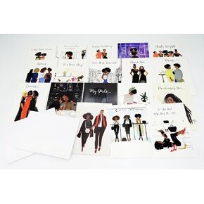 African American Greeting Cards Assortment Box – 18 All-Occasion Christian Greeting Cards with Envelopes – Birthday, Encouragement, Friendship, Romance, Engagement, Get Well & More