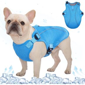 Kuoser Dog Cooling Vest Harness, Small Dog Cooler Jacket with Adjustable Buckle for Outdoor Beach, Hiking, Training Green M