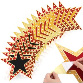 Frienda 48 Sheets Movie Star Sticker 11 Inch Star Movie Theme Party Decorations Stickers Red Carpet Party Decorations for Bulletin Board Wall Art, 3 Styles