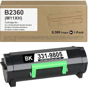 Compatible M11XH Toner Cartridge 331-9805 Toner Cartridge Compatible for Dell B2360 B3460 B3465 B2360d B2360dn B3460dn B3465dn B3465dnf 2360d 3460dn Printers (8,500 Pages)