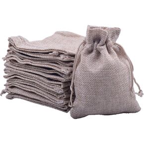 Sansam 24pcs أكياس هدايا مختلطة الرباط ، 5.2 × 7.2 بوصة من الأكياس الخيشية لتغليف المجوهر