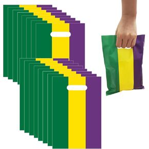 Cupaplay 50pcs Mardi Gras Goodie Plastic Facs Carnival عيد ميلاد موضوع الحفلات الزخارف حقيبة عيد ميلاد استحمام الطفل