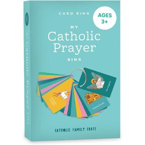 My Catholic Prayer Ring Cards - 27 Brightly Illustrated Prayer Cards with 1.5" Metal Ring - 2.5" x 4" Rounded Corners Religious Cards - Ideal Teaching Gift for Catholic Family