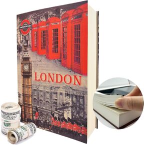 Genuine Paper Transfer Book Safe: Secret Hidden Safe, Combination Lock Included - Metal Safe Box and Protect Your Valuables Inside an Authentic Paper Book, 8.7"×6"×1.8" (Paris)
