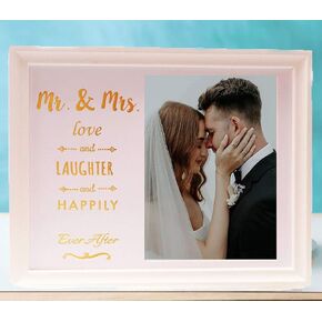 Kiss The Miss Goodbye Picture Frame Bachelorette Party Bridal Shower Keepsafe Gifts for Bride to be Guest Book (White Frame)