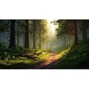 Aquarium Background Winding Dirt Road Verdant Forest Sunlight DancesThrough Towering Trees Terrarium Backdrop Nature Landscape Fish Tank Background Reptile Habitat Backdrop Vinyl 48x24in