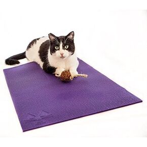 Cat Mat with Catnip Cat Toy. Cat Scratching Post, Bed, Activity Play Mat (Purple)