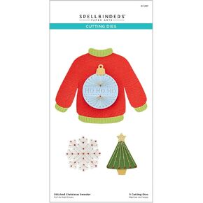 Spellbinders Stitched Christmas Sweater Etched Dies, Metal