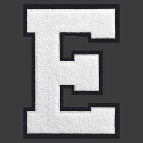 6.5 inches Black Letterman Jacket Patches Varsity Letters Iron on Chenille Embroidery Letters Patches for Clothing Jackets Sportswear (Black, E)