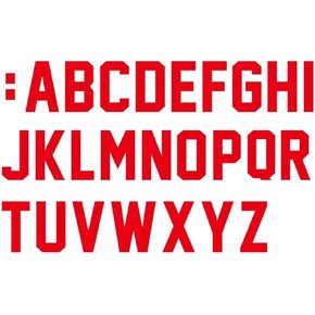 52 Pieces 4 Inch Iron On Letters Heat Transfer Letters Paper for Clothing Sport Jersyes T Shirts Team Name(Red)