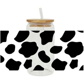 Cow Print Uvdtf Cup Wraps Stickers,UV DTF Cup Wrap,Coffee Cow Theme for Uv Dtf Cup Wrap Uvdtf Cup Wraps Uv Dtf Transfer Sticker Uv Transfer Stickers for Cups Uv Transfer Stickers Iron-on Transfers