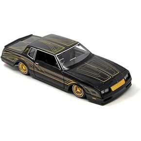 1:24 Scale Diecast Model Car Compatible with Maisto 1986 Chevrolet Monte Carlo Lowrider Black Design Lowriders 32542BK