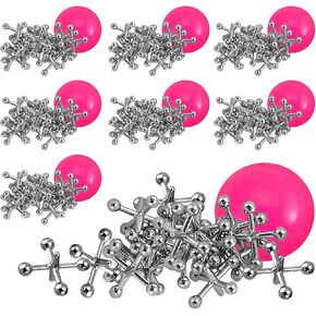 Metal Jacks Game Set - 12 Sets - Retro Kids' Entertainment with Metallic Jacks and Bouncy Ball - Classic Jacks Game for Fun and Skill Development